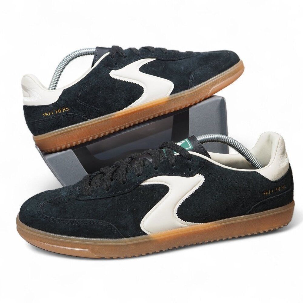 Skechers Hotshot - Azir Suede Sneakers Black‎ / Natural 254151 Women's 10.5